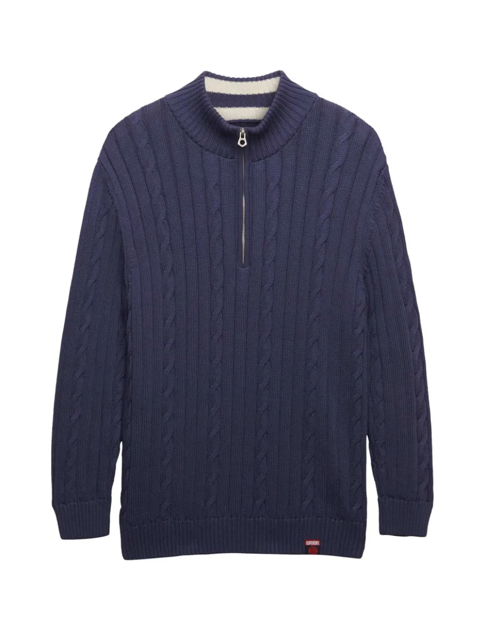 Pure Cotton Cable Knit Half Zip Jumper