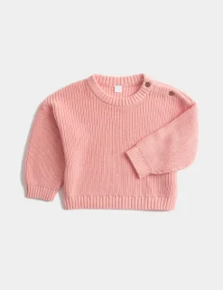 Pure Cotton Cable Knit Jumper (0 Mths-6 Yrs)
