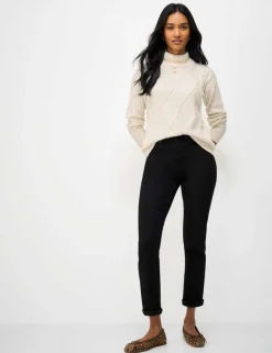 Pure Cotton Cable Knit Roll Neck Jumper