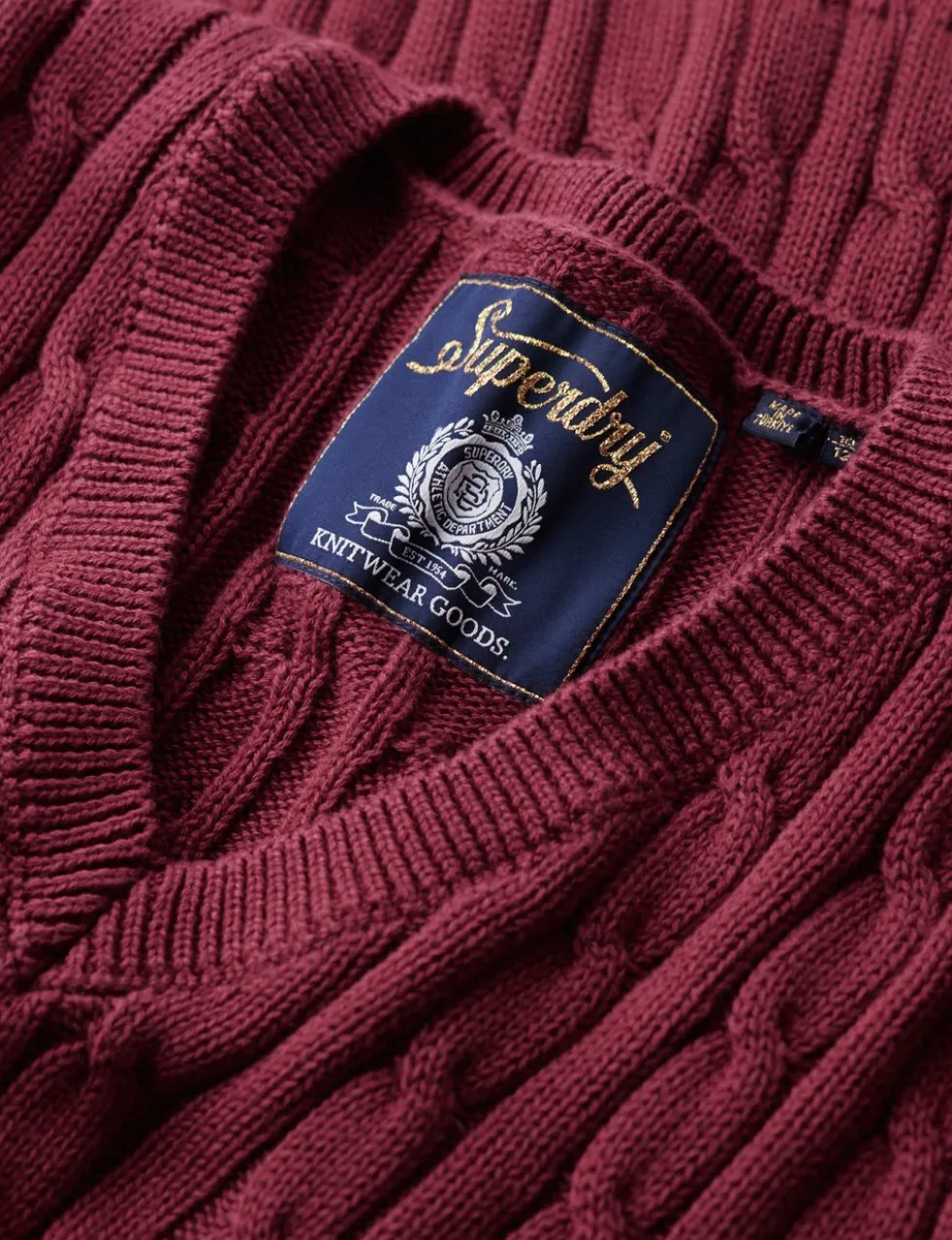 Pure Cotton Cable Knit V-Neck Jumper