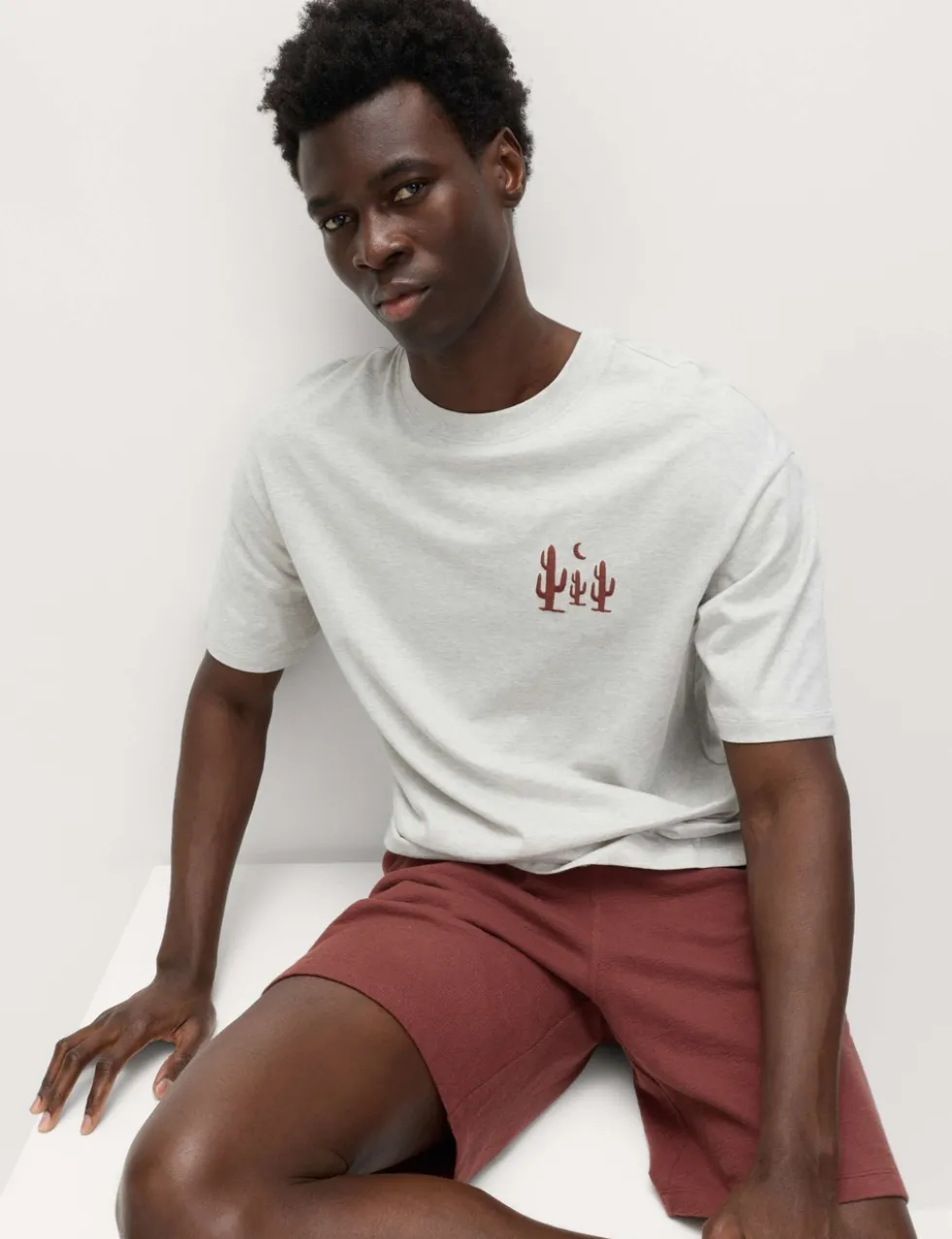 Pure Cotton Cactus Embroidery Pyjama Set