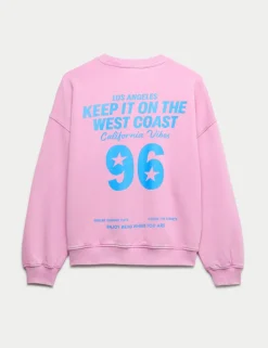 Pure Cotton California Vibes Sweatshirt (6-16 Yrs)