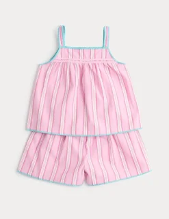 Pure Cotton Cami Striped Pyjamas (1-8 Yrs)