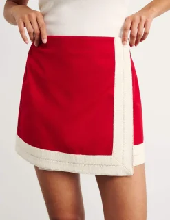 Pure Cotton Canvas Mini Wrap Skirt