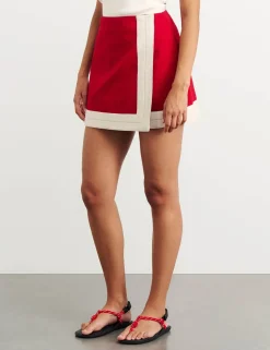 Pure Cotton Canvas Mini Wrap Skirt