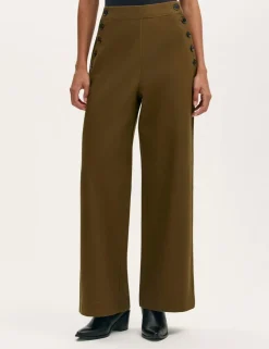 Pure Cotton Canvas Wide Leg Trousers