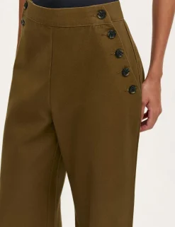 Pure Cotton Canvas Wide Leg Trousers