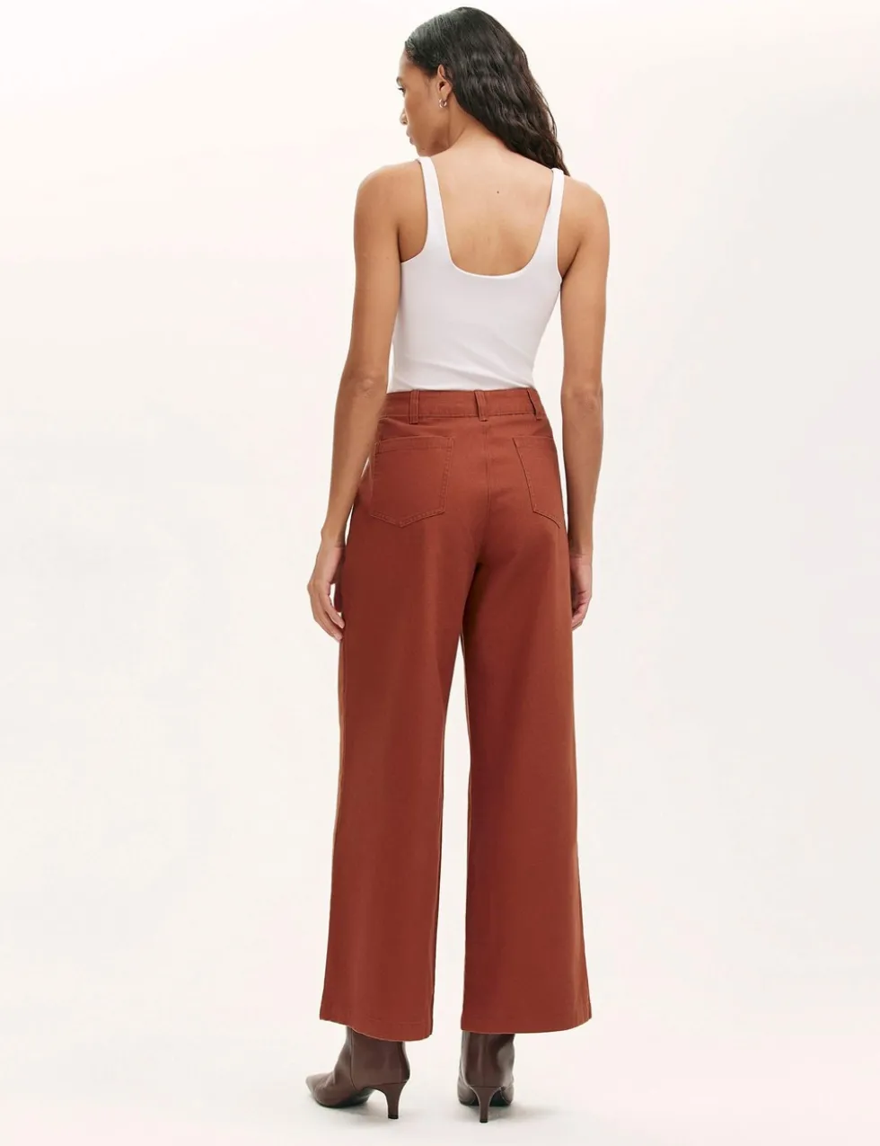 Pure Cotton Canvas Wide Leg Trousers
