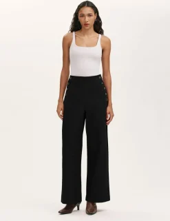 Pure Cotton Canvas Wide Leg Trousers