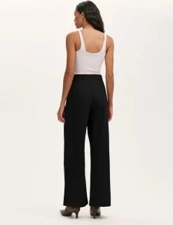 Pure Cotton Canvas Wide Leg Trousers
