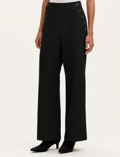 Pure Cotton Canvas Wide Leg Trousers