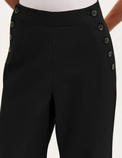 Pure Cotton Canvas Wide Leg Trousers
