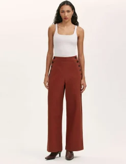 Pure Cotton Canvas Wide Leg Trousers
