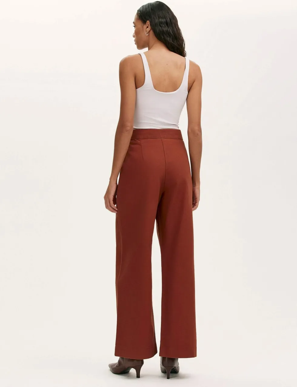Pure Cotton Canvas Wide Leg Trousers