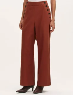 Pure Cotton Canvas Wide Leg Trousers