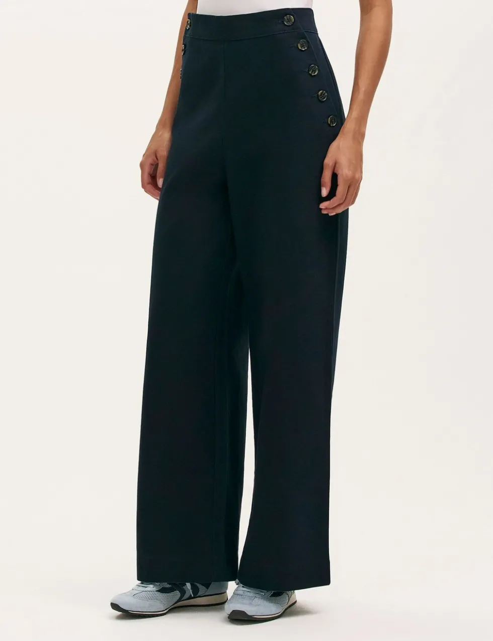 Pure Cotton Canvas Wide Leg Trousers