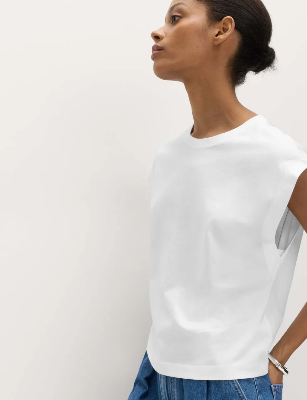 Pure Cotton Cap Sleeve T-Shirt