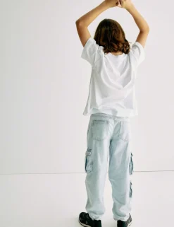 Pure Cotton Cargo Jeans (6-16 Yrs)