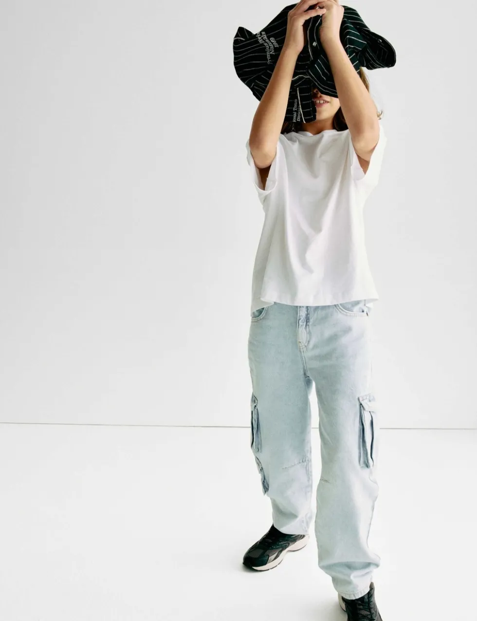 Pure Cotton Cargo Jeans (6-16 Yrs)