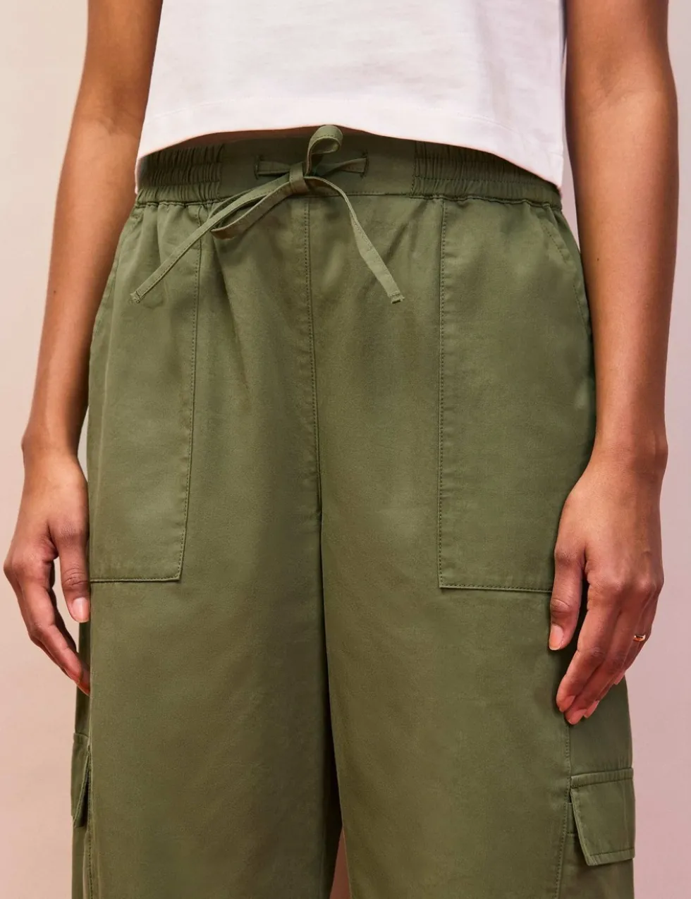 Pure Cotton Cargo Straight Leg Trousers