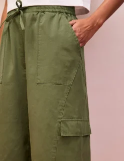 Pure Cotton Cargo Straight Leg Trousers
