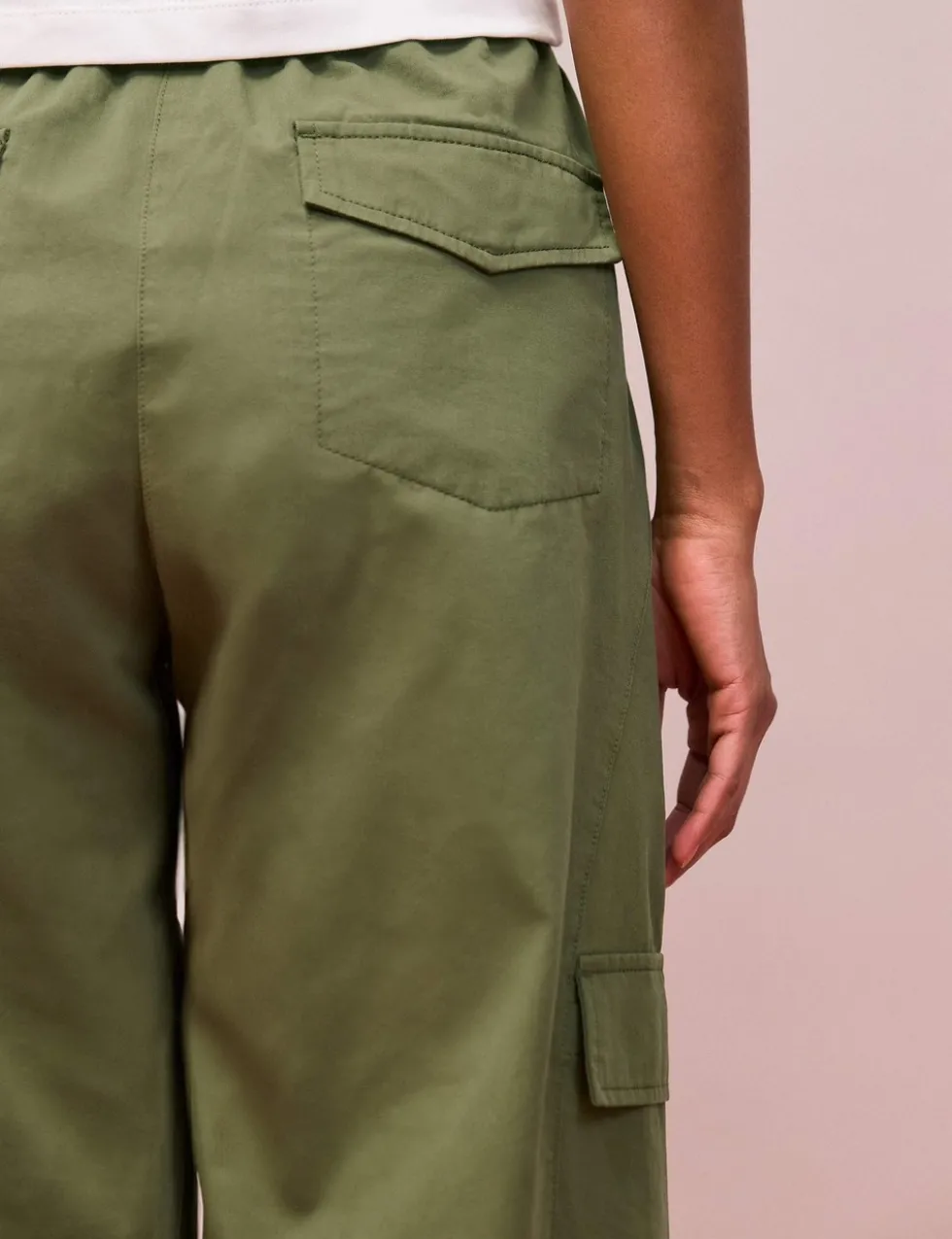 Pure Cotton Cargo Straight Leg Trousers