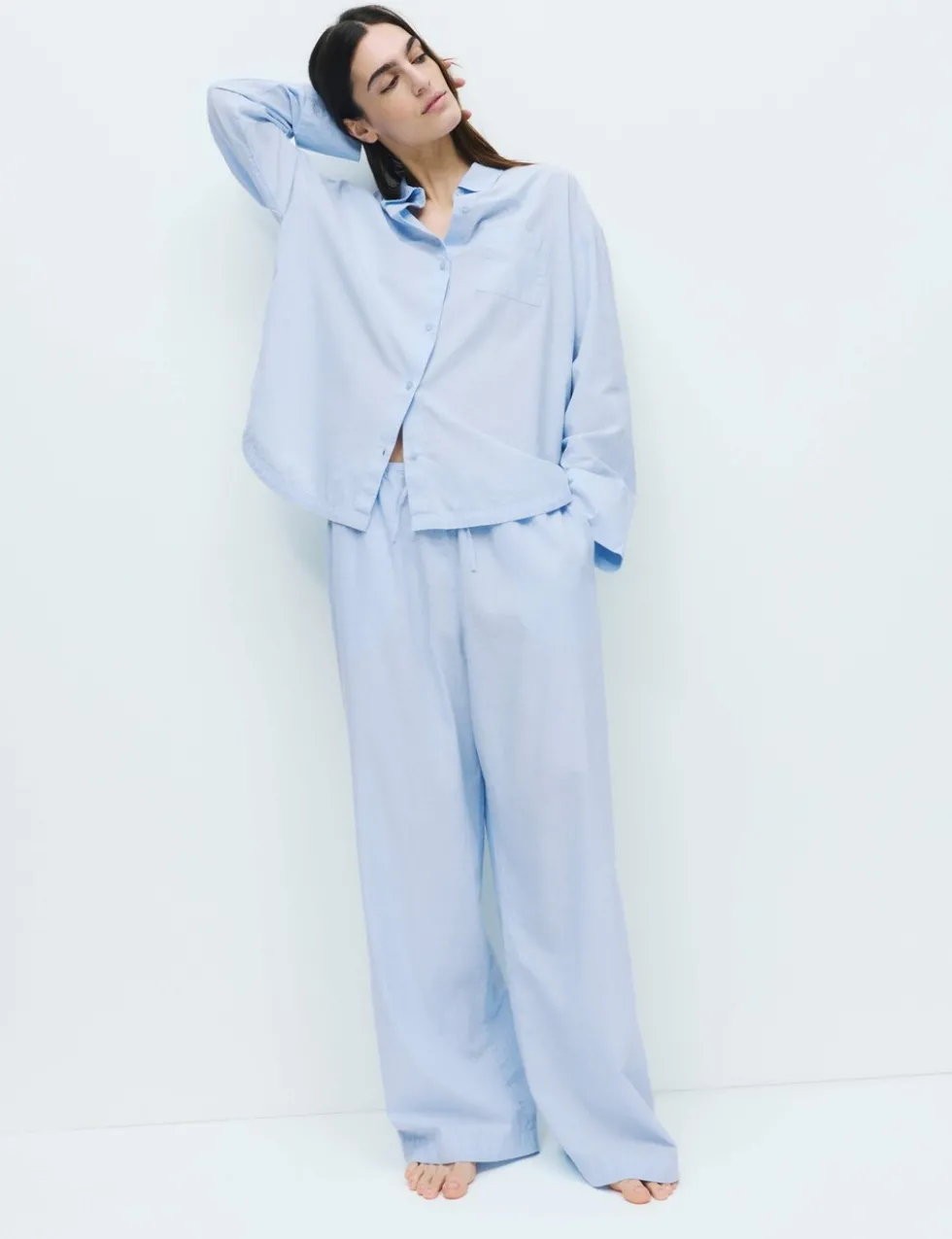 Pure Cotton Chambray Lounge Shirt
