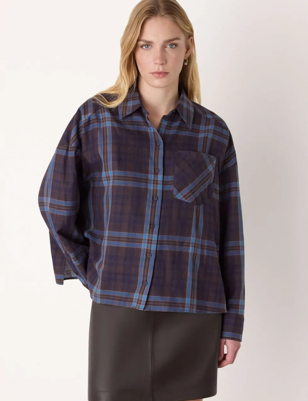 Pure Cotton Checked Collared Shirt