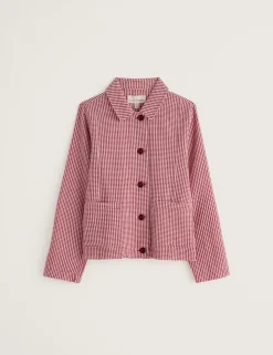Pure Cotton Checked Collared Shacket