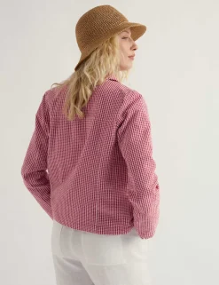 Pure Cotton Checked Collared Shacket
