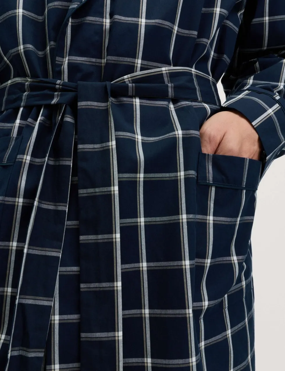 Pure Cotton Checked Dressing Gown