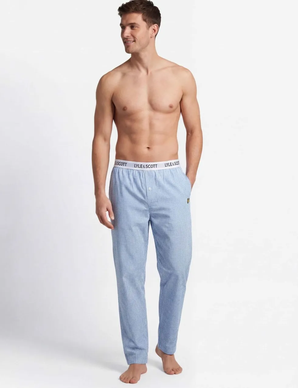 Pure Cotton Checked Loungewear Bottoms