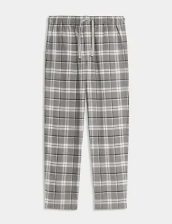 Pure Cotton Checked Loungewear Bottoms