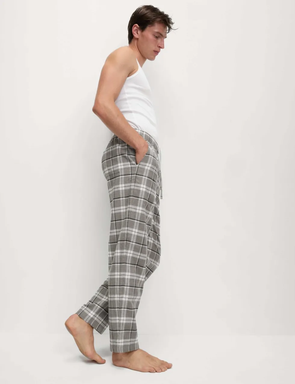 Pure Cotton Checked Loungewear Bottoms