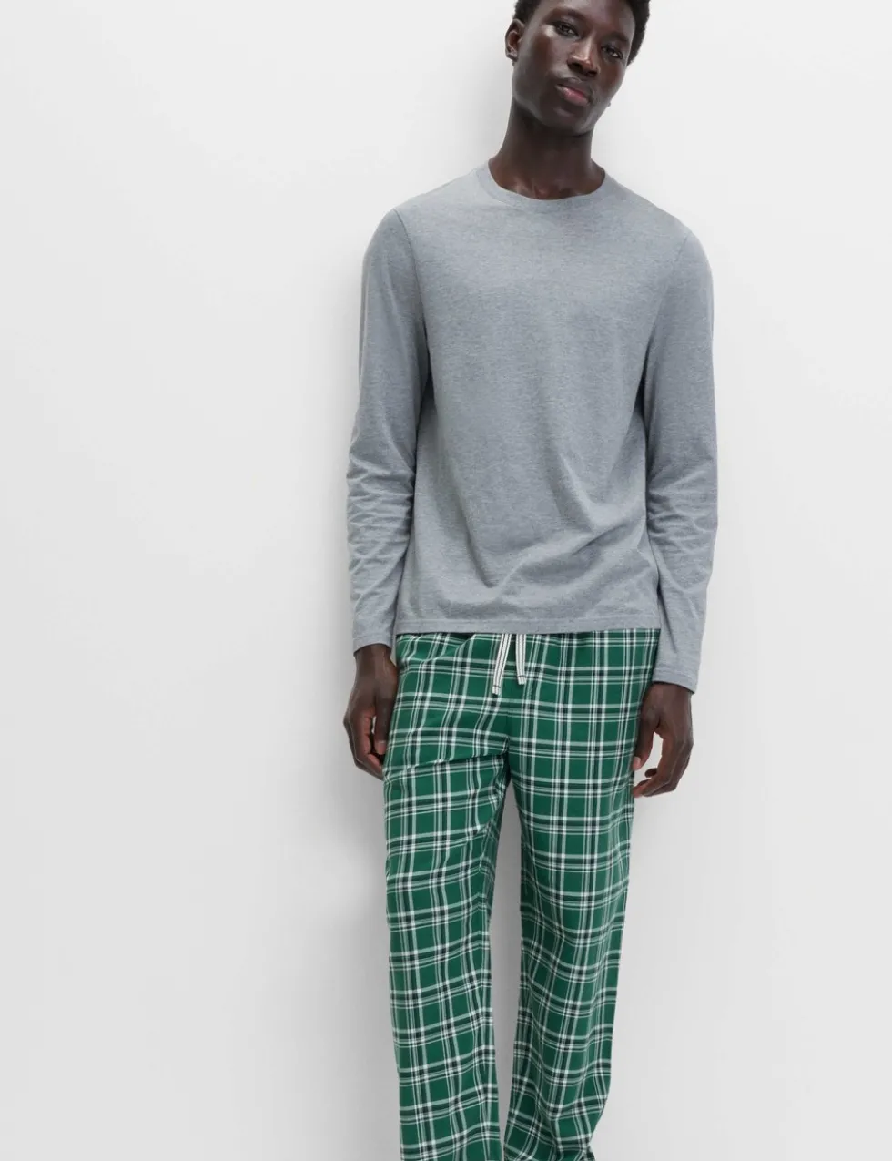 Pure Cotton Checked Loungewear Bottoms