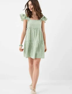Pure Cotton Checked Mini Beach Dress