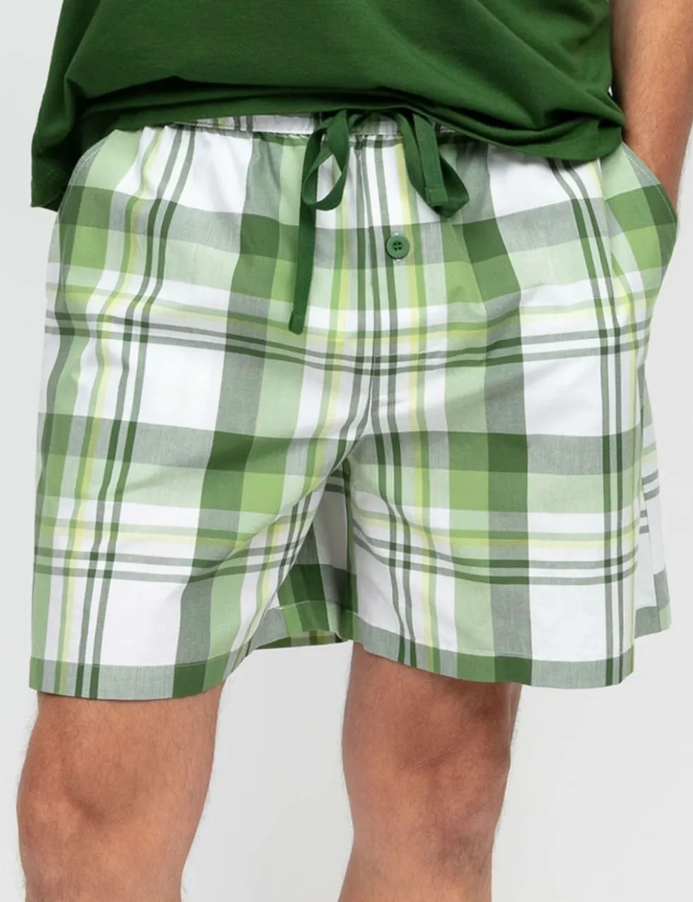 Pure Cotton Checked Pyjama Shorts