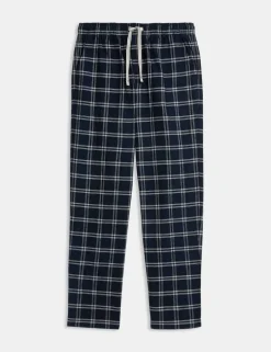 Pure Cotton Checked Pyjama Bottoms