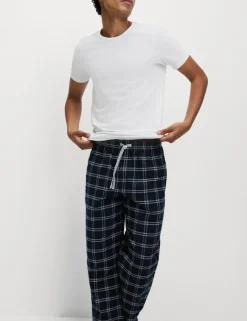 Pure Cotton Checked Pyjama Bottoms