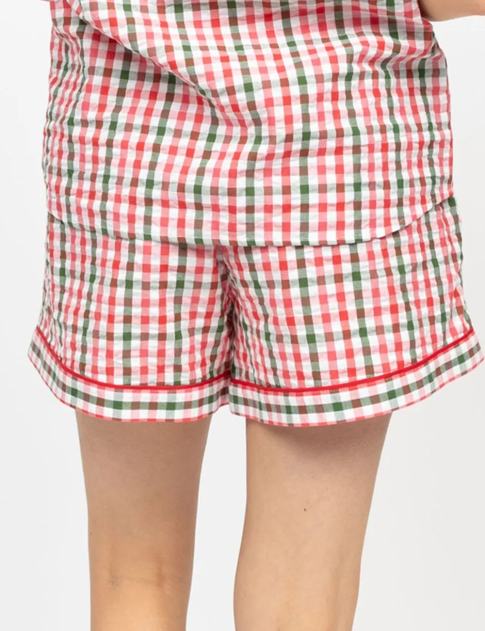 Pure Cotton Checked Pyjama Shorts