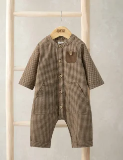 Pure Cotton Checked Romper (0-24 Mths)
