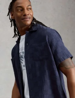Pure Cotton Checked Short Sleeve Shirt