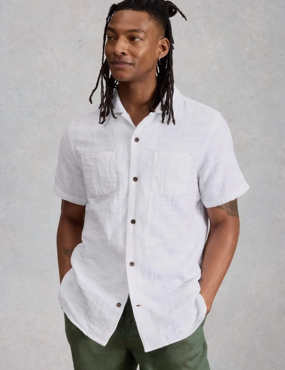 Pure Cotton Checked Short Sleeve Shirt