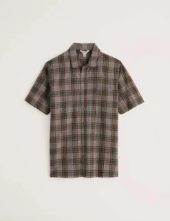 Pure Cotton Checked Short Sleeve Shirt