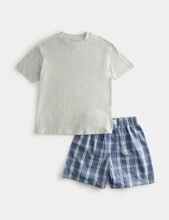 Pure Cotton Checked Short Pyjamas (6-16 Yrs)