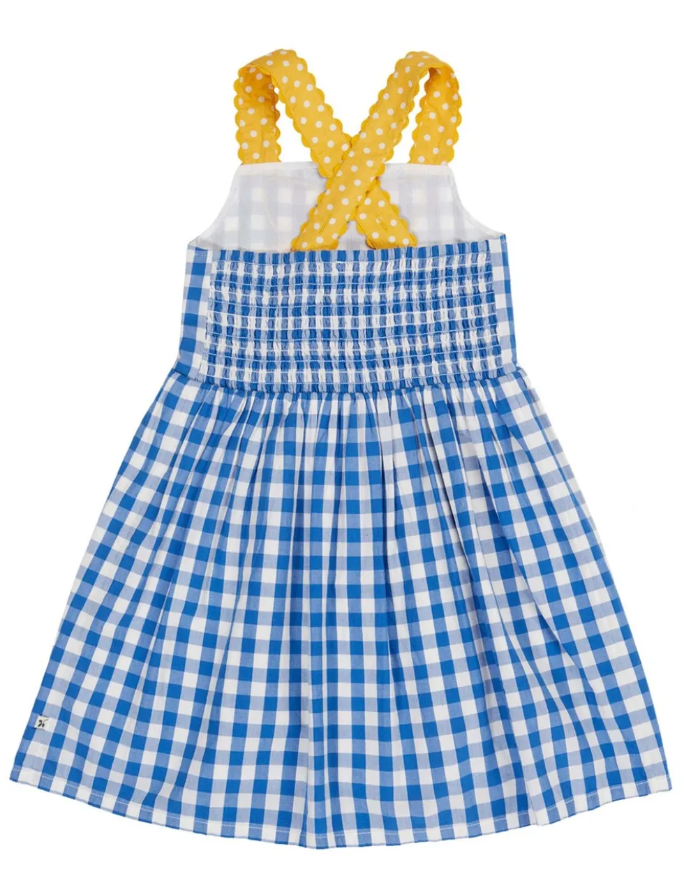 Pure Cotton Checked Sunflower Dress (1-10 Yrs)
