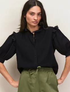 Pure Cotton Cheesecloth Short Sleeve Shirt