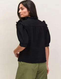 Pure Cotton Cheesecloth Short Sleeve Shirt