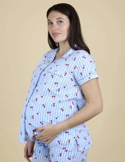 Pure Cotton Cherry Maternity Pyjama Set