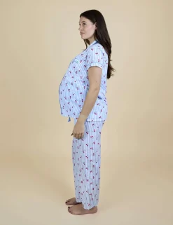 Pure Cotton Cherry Maternity Pyjama Set